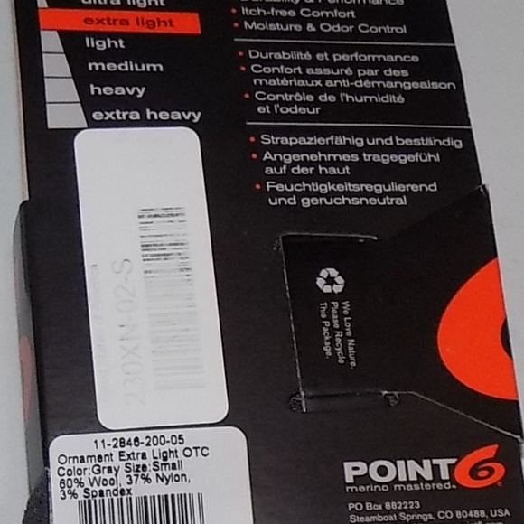 New Point6 Ornament 65% wool socks  over calf S - Picture 3 of 4